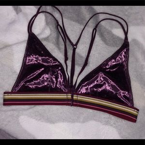 Vs Pink Velvet Bralette